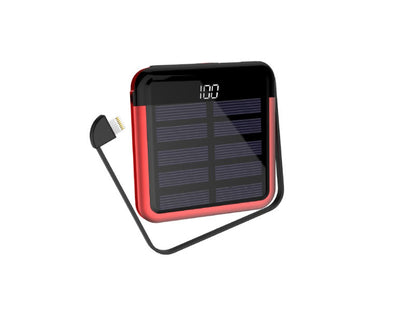 Compact Portable Solar Charger with Hidden Cable
