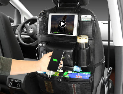 Car Backseat Organizer Storage Bag with USB Chargers
