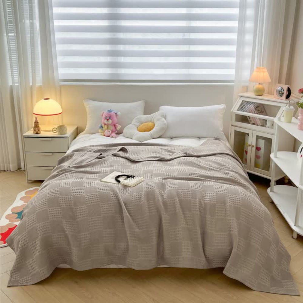 Soft Waffle Weave Cotton Blanket - Fesara