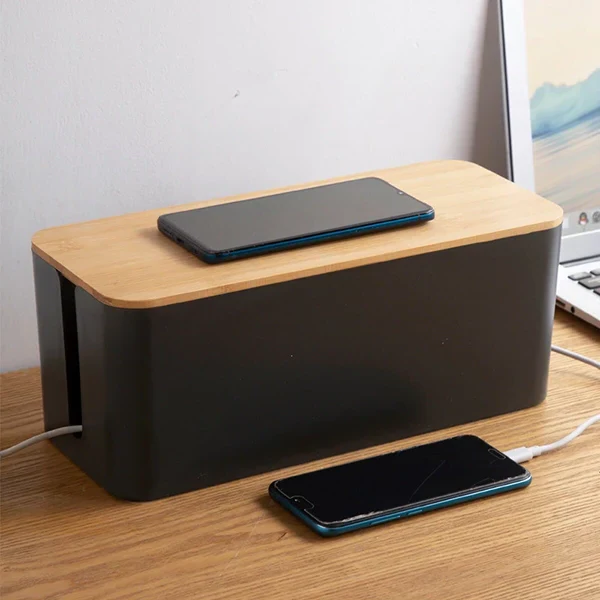 Compact Cable Storage Box for Organized Desk Space - Fesara