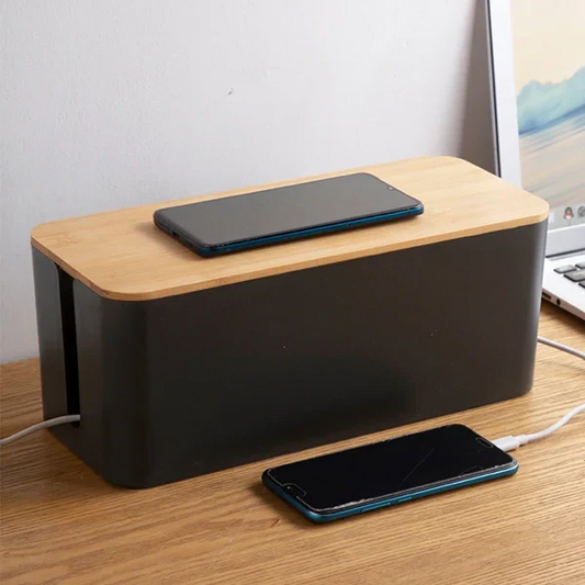 Compact Cable Storage Box for Organized Desk Space - Fesara