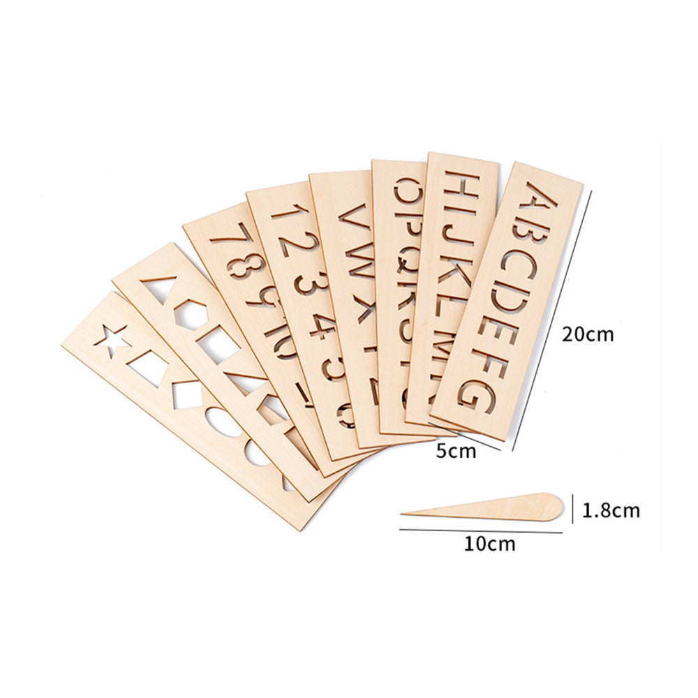 Wooden Alphabet Letter Tracing Templates for Kids