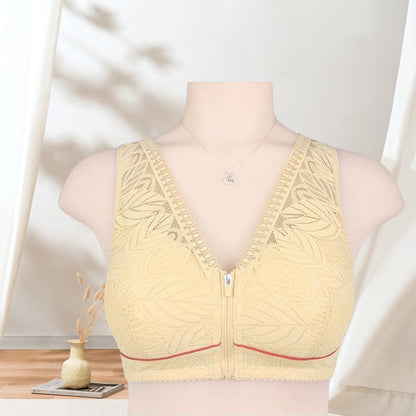 Simple Lace Bralette with Zip Front Closure
