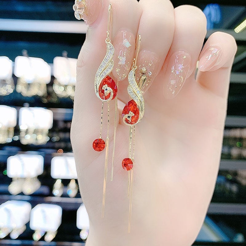 Colorful Bird Drop Earrings