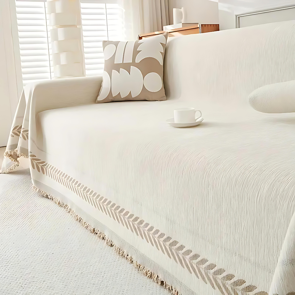 Cozy Home Furniture Protector Brown Tassel Sofa Cover
