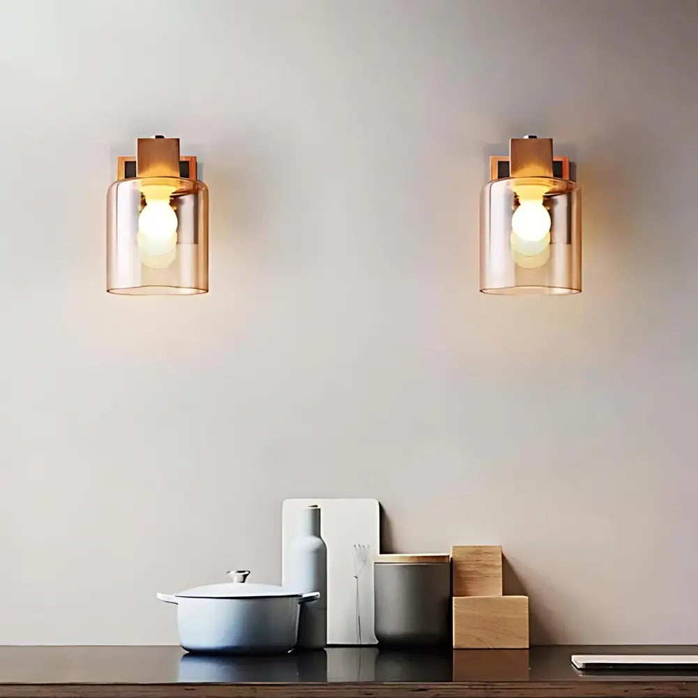 Traditional Wooden Wall Lamp with Soft Warm Lighting