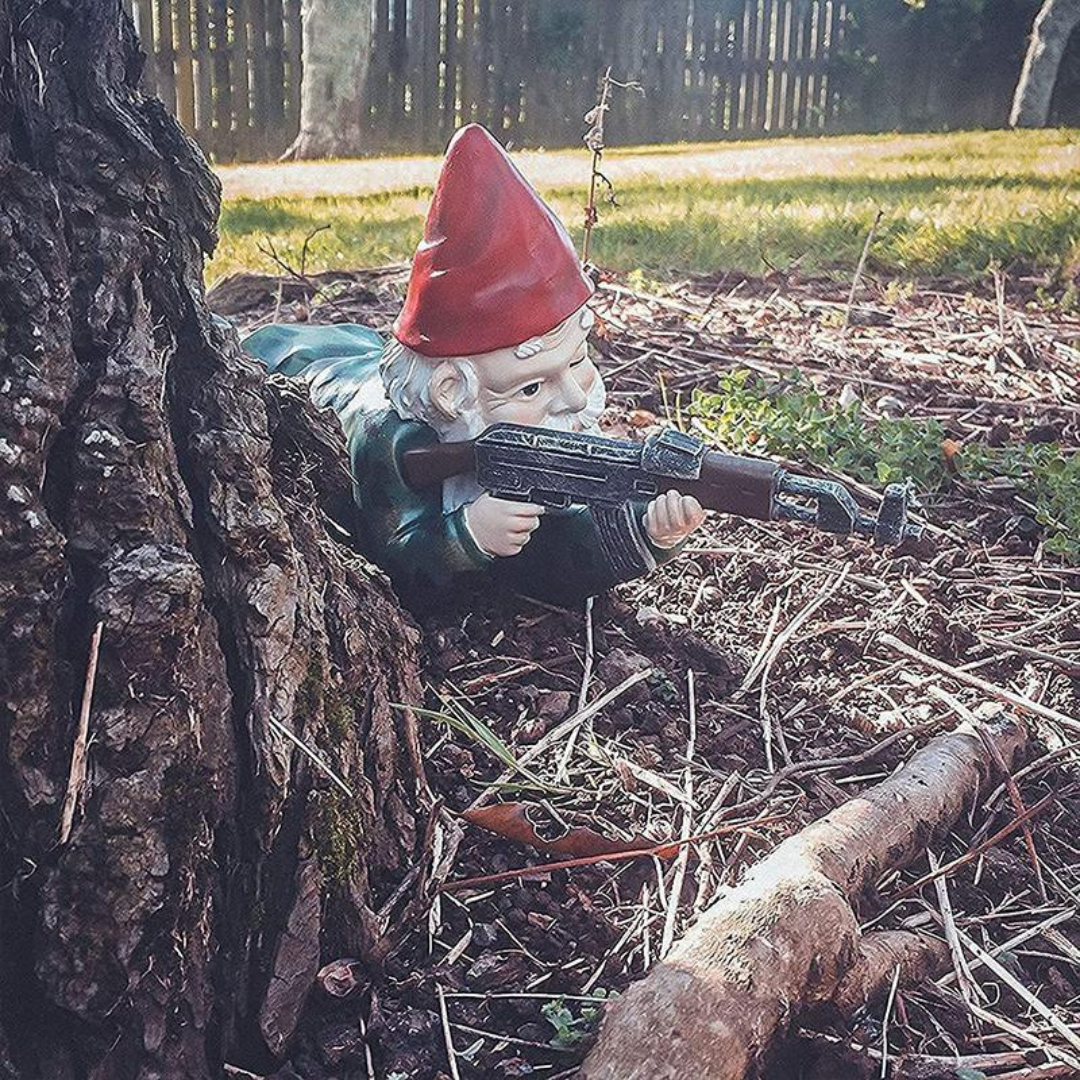 Tough Military Style Garden Gnome