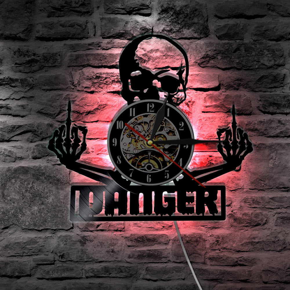 Edgy Skull Wall Clock