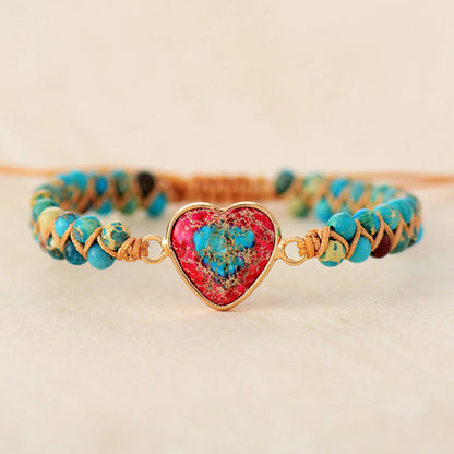 Beautiful Heart Shaped Jasper Jewelry Bracelet