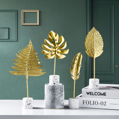 Luxury Gold Leaf Christmas Decorations - Fesara