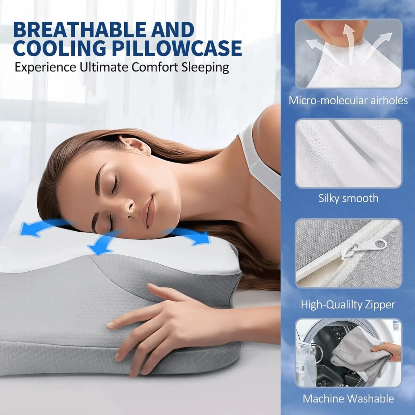 Contour Memory Foam Pillow - Ergonomic Support Neck Pillow