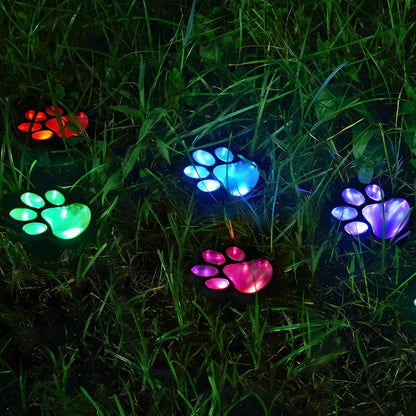 Outdoor Solar Powered Animal Paw Garden Lights