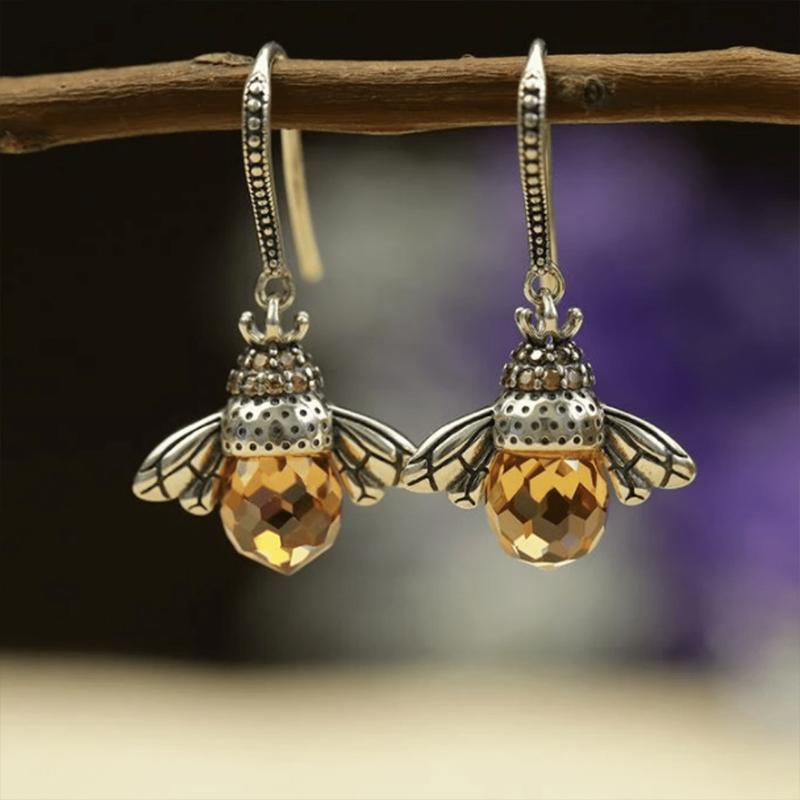 Colorful Honey Bee Drop Earrings - Fesara