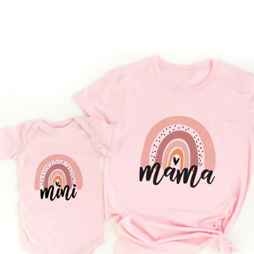 Colorful Mommy & Me Rainbow Tee Set - Fesara