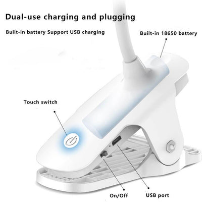 Compact Portable LED Desk Lamp with USB Rechargeable Nightlight