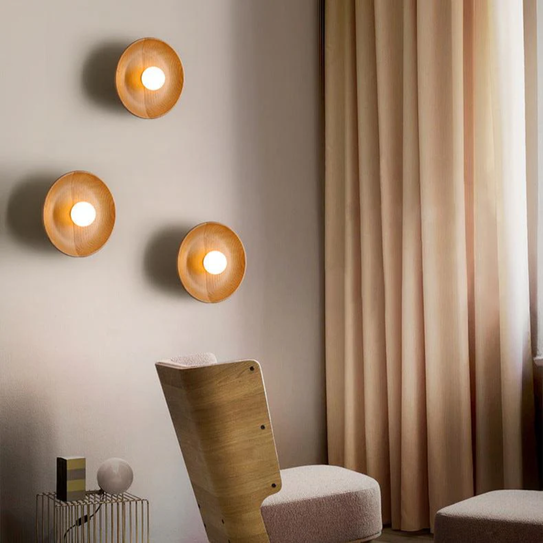 Rustic Wood Wall Light Fixture - Fesara