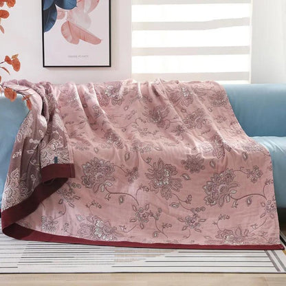 Soft Floral Throw Blanket Lightweight Home Decor