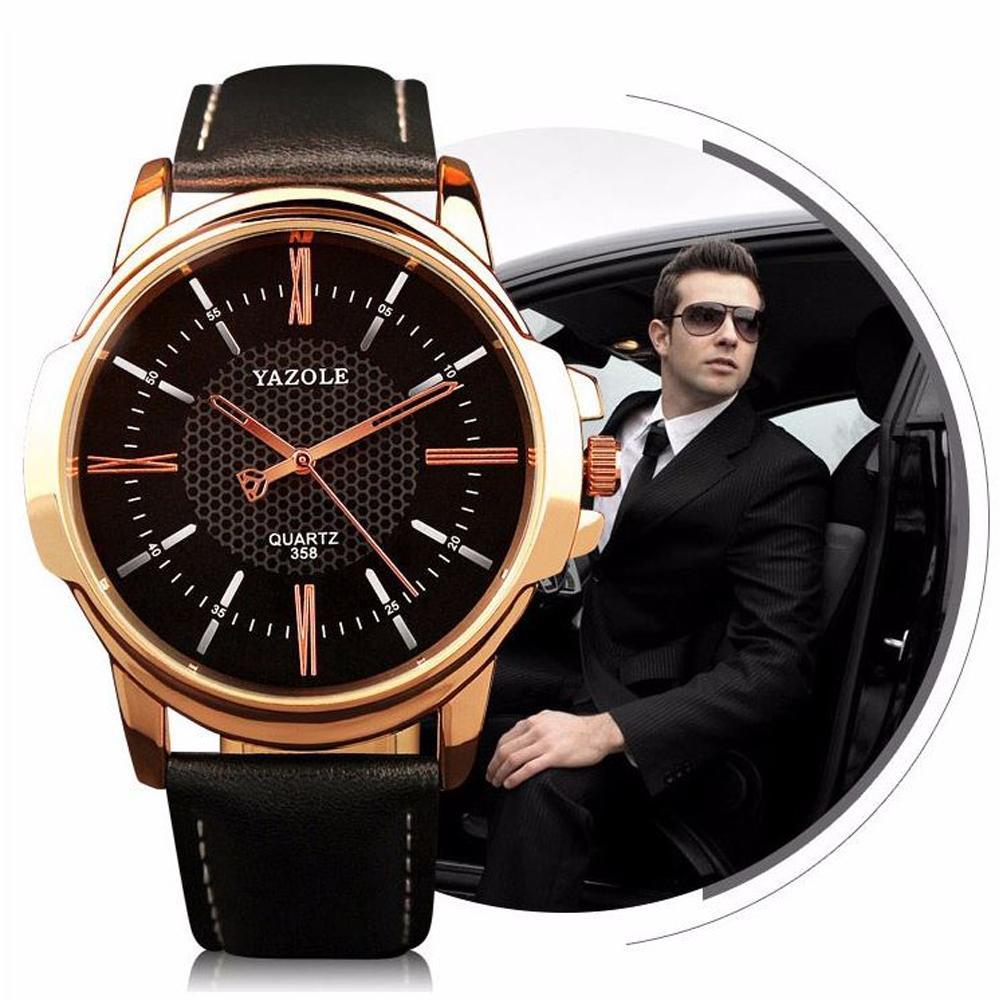 Luxury Men's Gold Quartz Watch