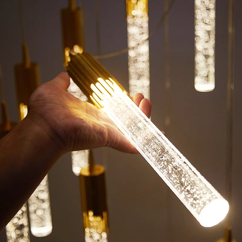 Clear Glass Cylinder Pendant Light