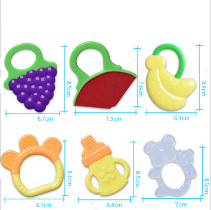 Soft Silicone Baby Teethers Set with Fun Designs