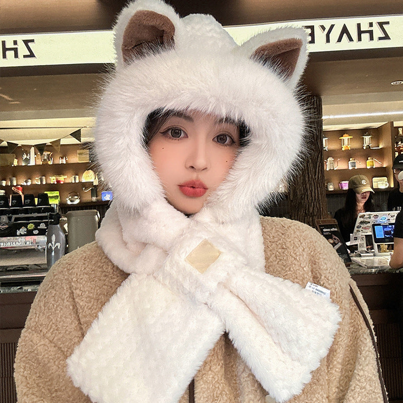 Cute Fox Ears Beanie and Scarf Set