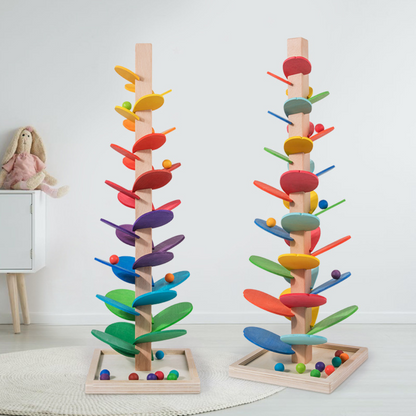 Colorful Kids Wooden Marble Run