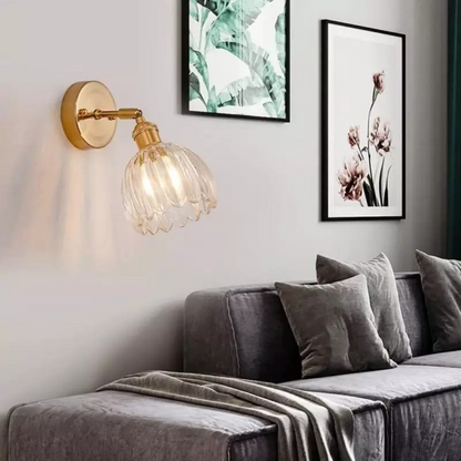 Vintage Glass Tulip Wall Light