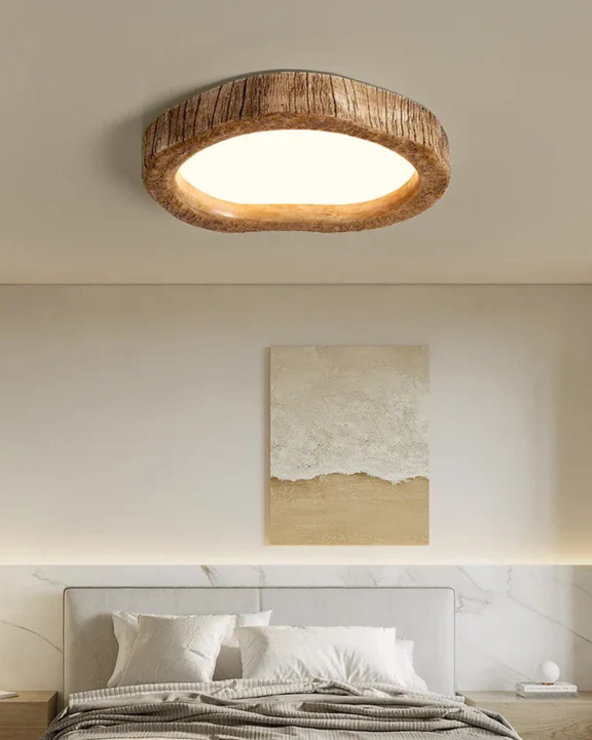 Rustic Wooden Round Ceiling Light