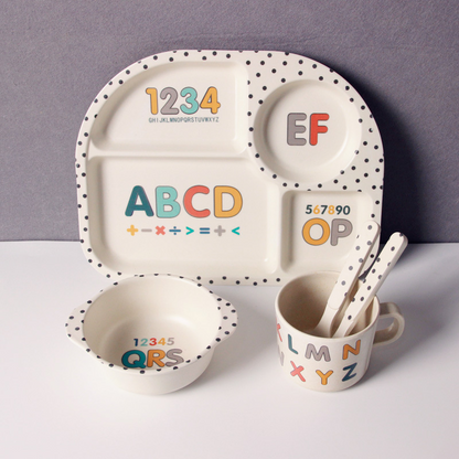 Cute Cloud Baby Dinner Set - Plate, Bowl, Cup & Utensils