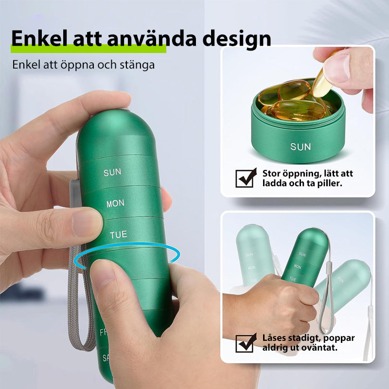 Compact Weekly Travel Pill Box Organizer