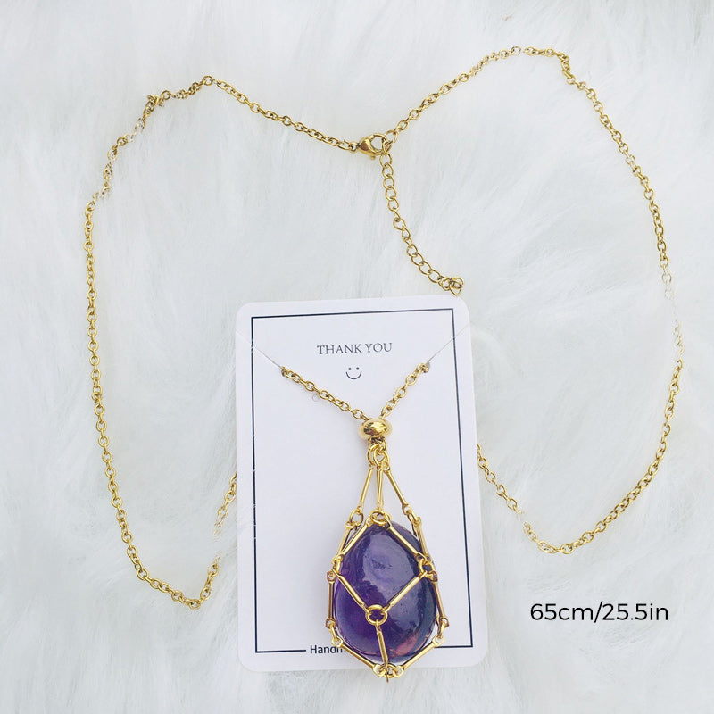 Sparkling Gemstone Crystal Pendant Necklace