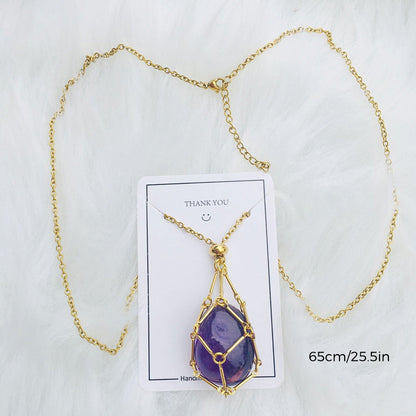 Sparkling Gemstone Crystal Pendant Necklace