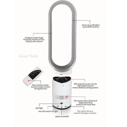 Quiet and Sleek Bladeless Home Fan
