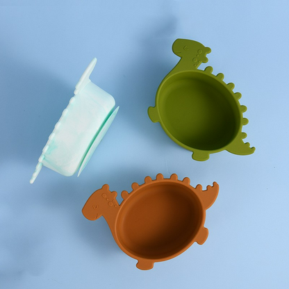 Soft Silicone Baby Bowl with Dinosaur Design