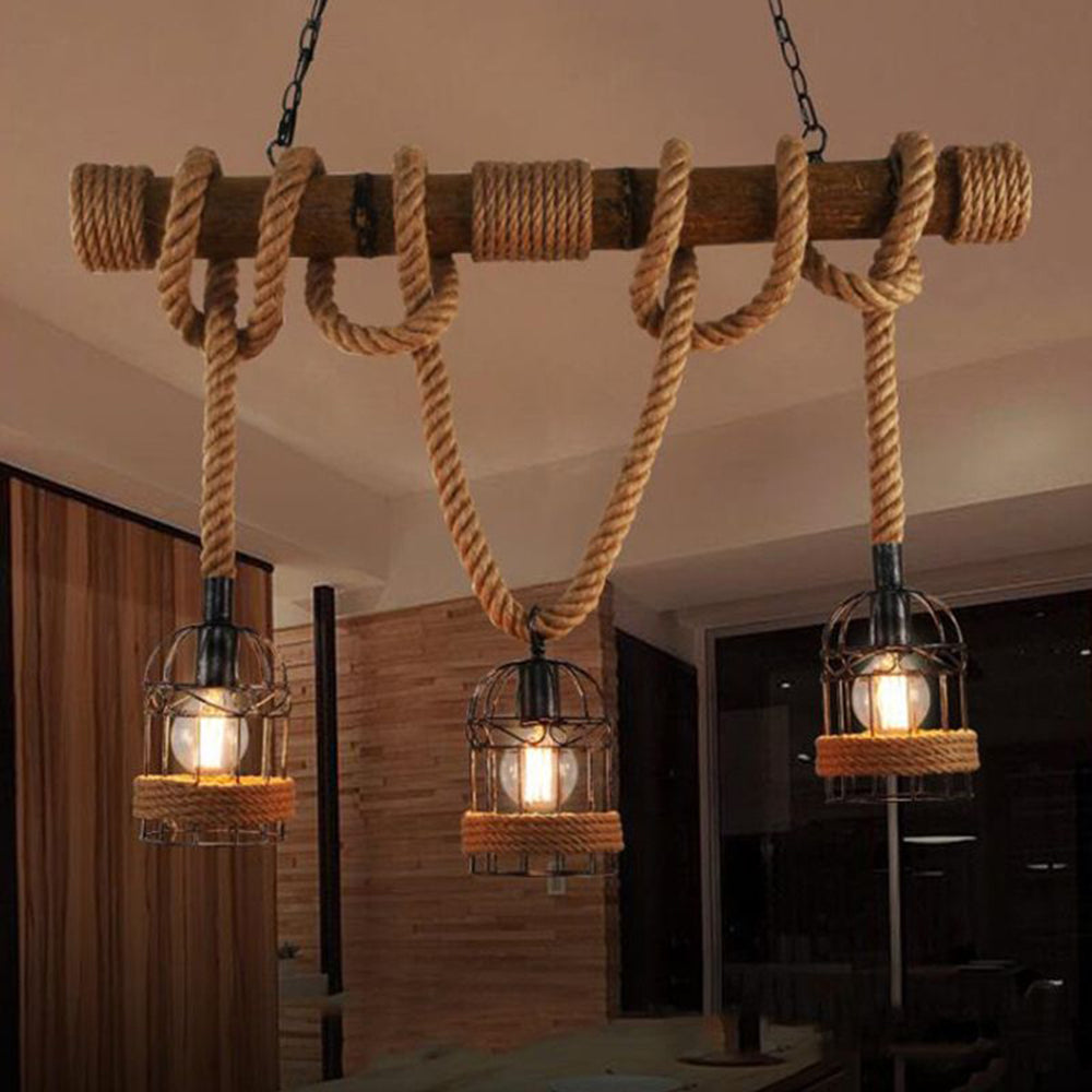 Vintage Industrial Wooden Pendant Light