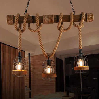 Vintage Industrial Wooden Pendant Light