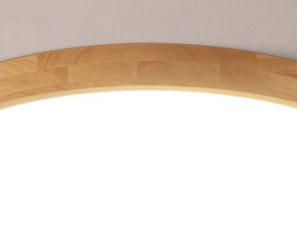 Slim Wooden Round LED Ceiling Light Fixture