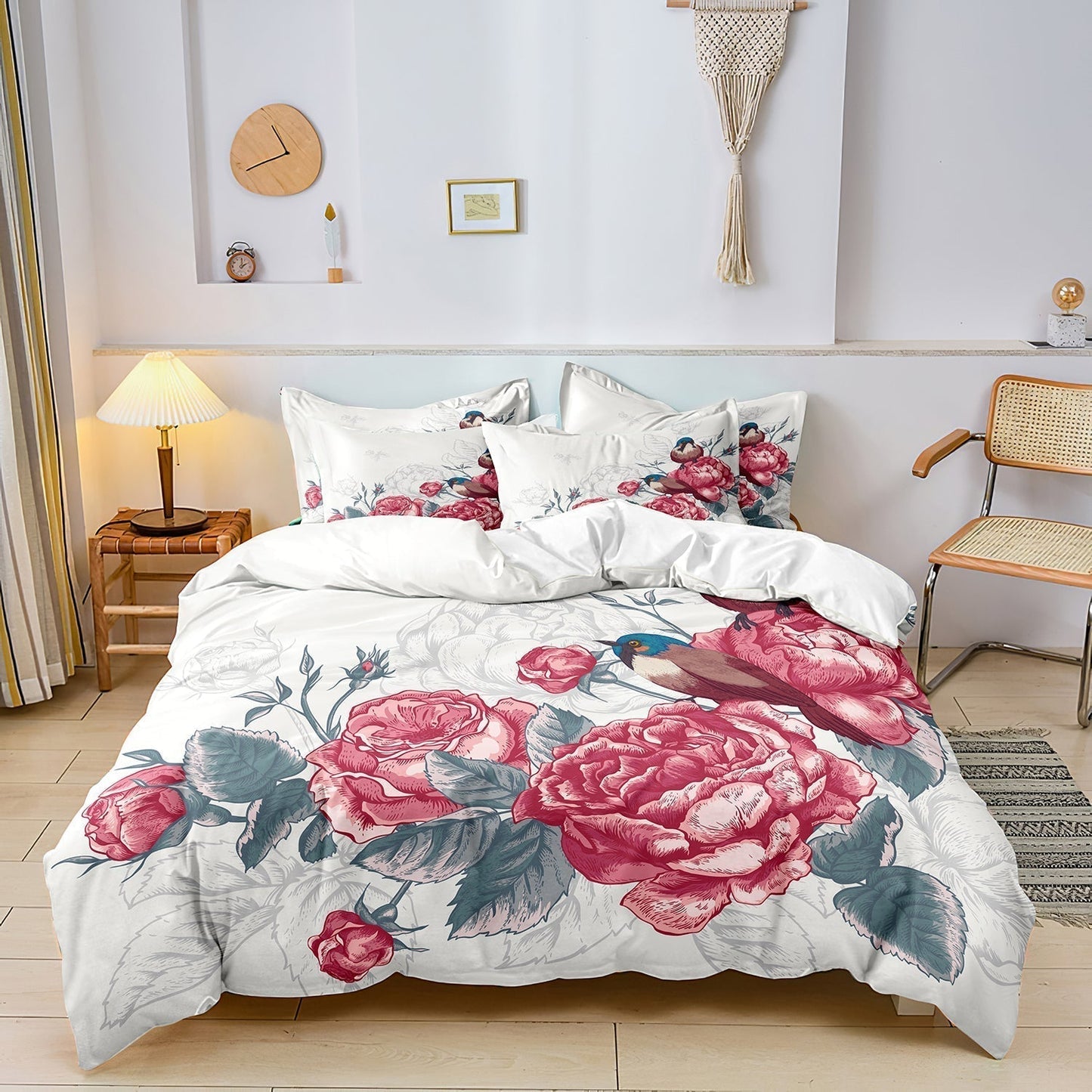 Delicate Flower Pattern Bedding Set - Fesara