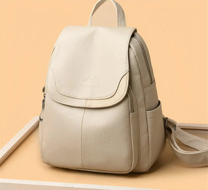 Classic Brown Leather Ladies Backpack