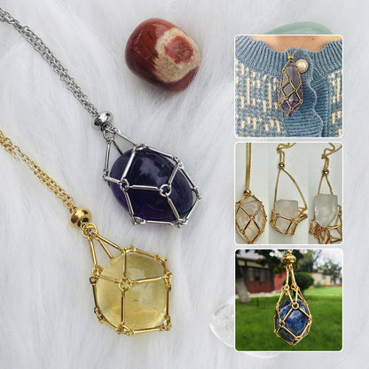 Sparkling Gemstone Crystal Pendant Necklace