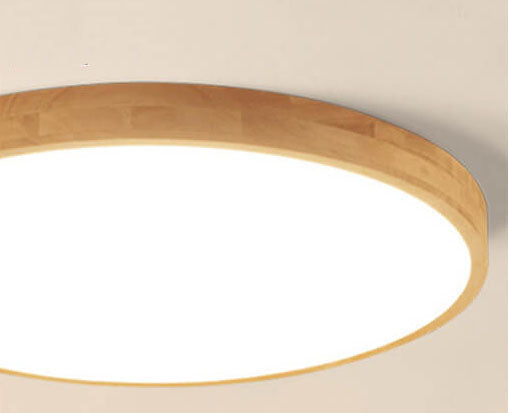 Slim Wooden Round LED Ceiling Light Fixture