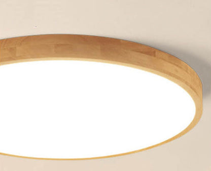 Slim Wooden Round LED Ceiling Light Fixture