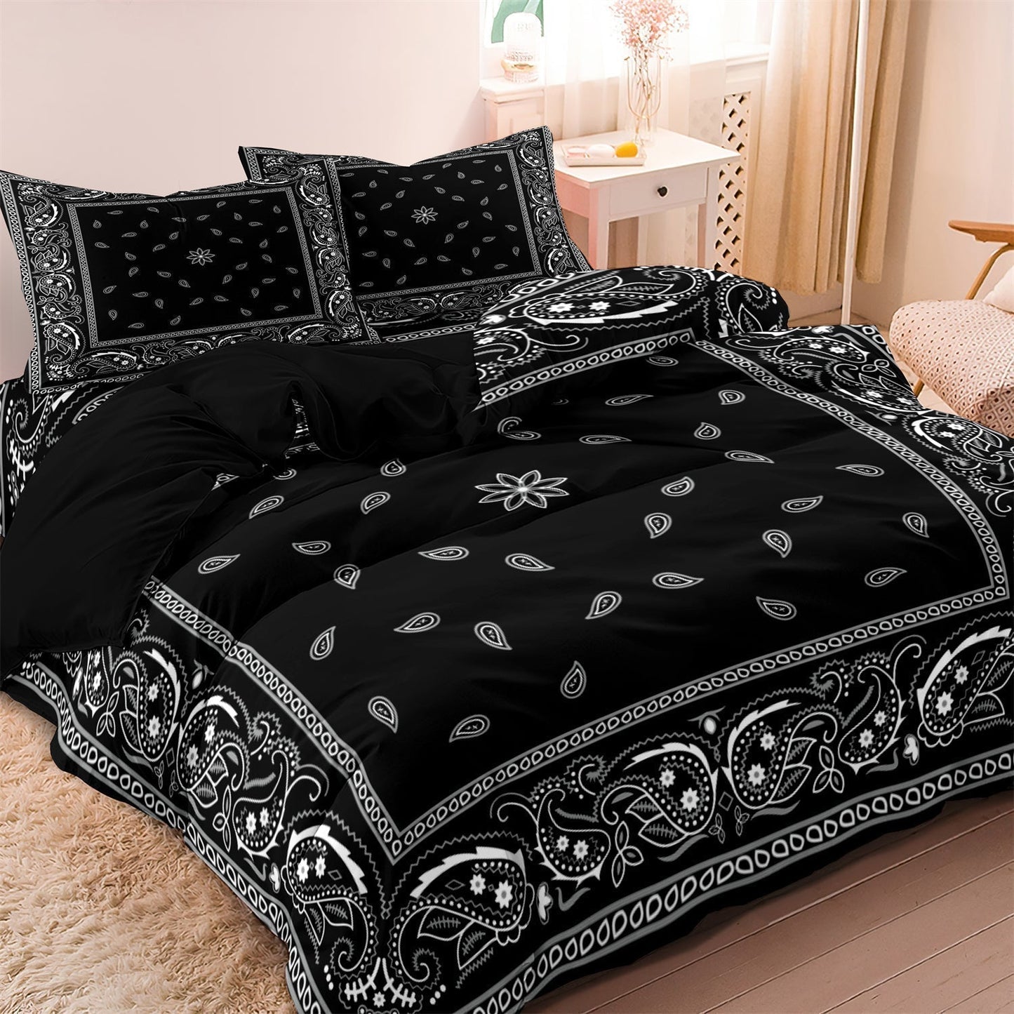 Colorful Floral Pattern Bedding Set