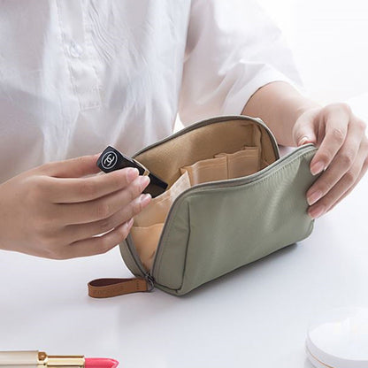 Spacious Double Zip Makeup Pouch Bag