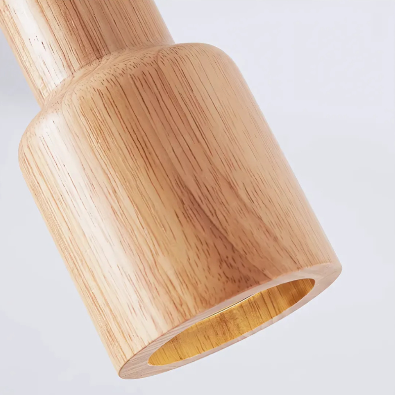 Natural Wood LED Hanging Light Fixture