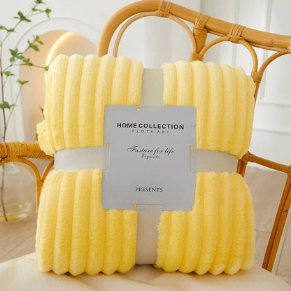 Soft Plush Striped Throw Blanket