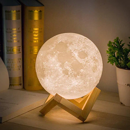 Glowing Moon Night Lamp - Portable - USB Rechargeable