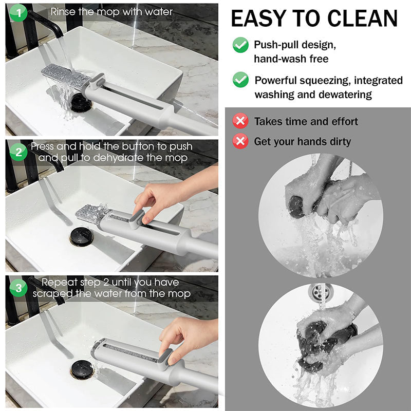 Compact Spin Mop with Extendable Crevice Tool