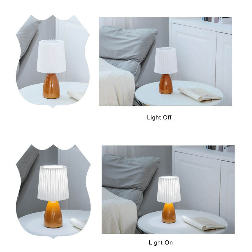 Simple Glass Folded Shade Desk Lamp