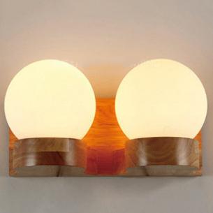 Rustic Wood Pendant Globe Lamp - Fesara